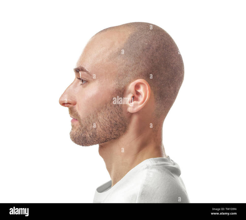 trait-of-young-bald-man-on-white-background-TW1D9N.jpg