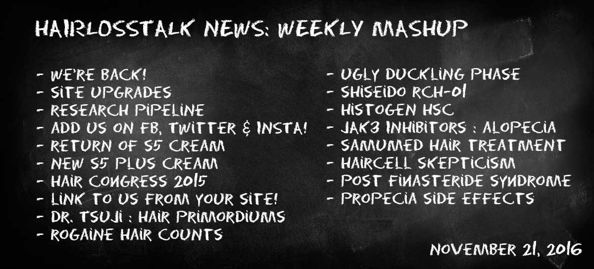 HairLossTalk Weekly Mashup | November 21 2016